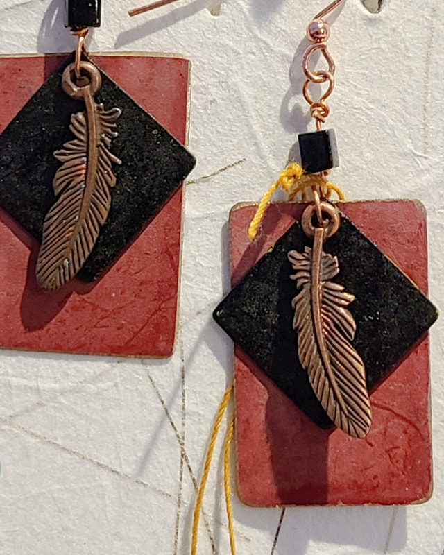 Copper Feather - Linda Levy has been creating Jewelry, Necklaces, Earrings, Gemstone jewelry, handcrafted, original art, in Santa Cruz California
