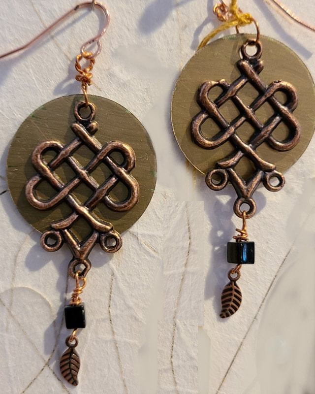 Copper Celtic design - Linda Levy has been creating Jewelry, Necklaces, Earrings, Gemstone jewelry, handcrafted, original art, in Santa Cruz California

