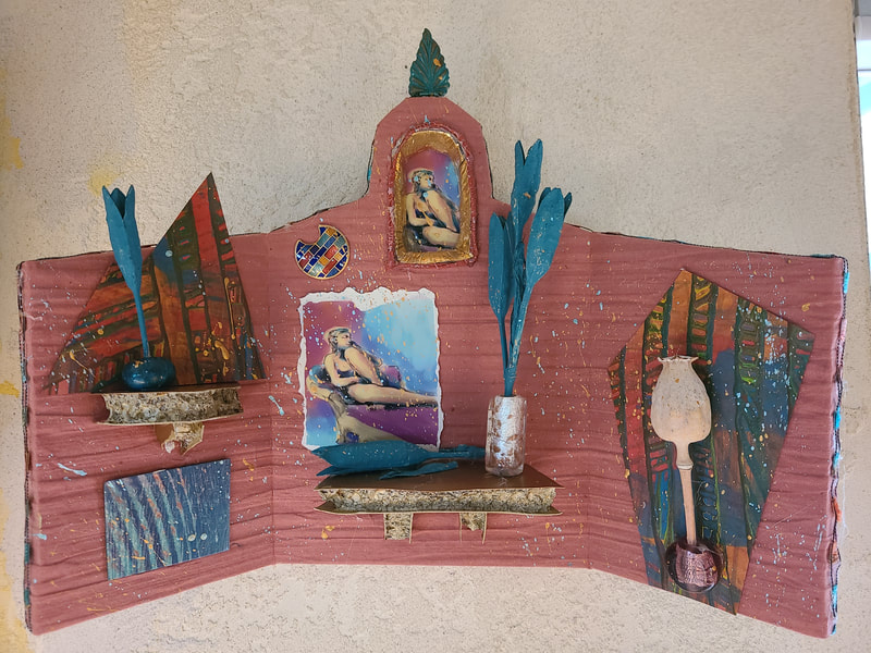 Fainting Couch 1, Altar/retablo, 3D construction, LA Levy, Linda A Levy, Santa Cruz, California, artist